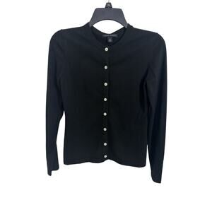 Y2K Banana Republic Silk Blend Black Button Front Cardigan Size XS Classic